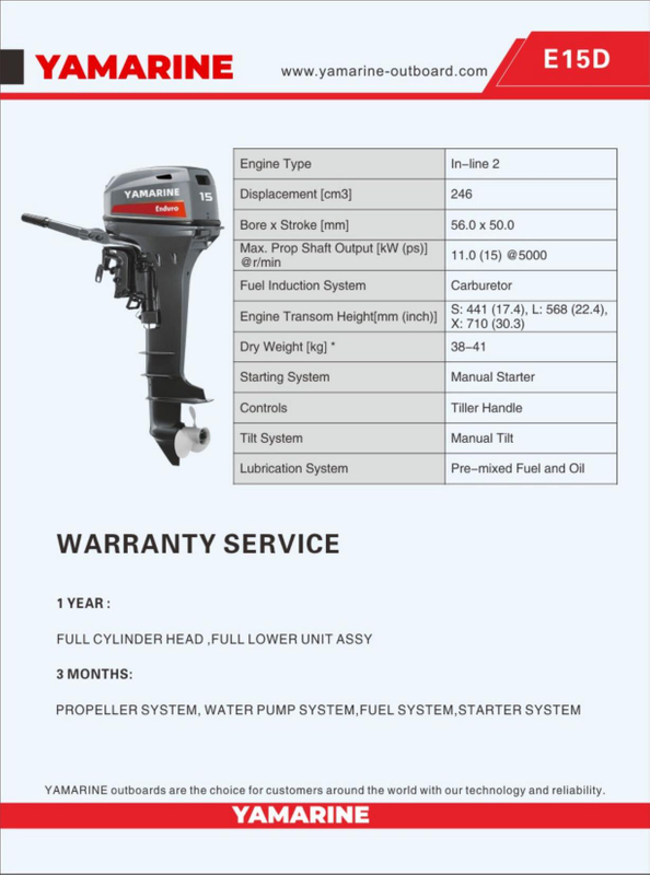 JAPAN YAMARINE E9.9DMH/E15DMH outboard motor replace 2 storke outboard engine 