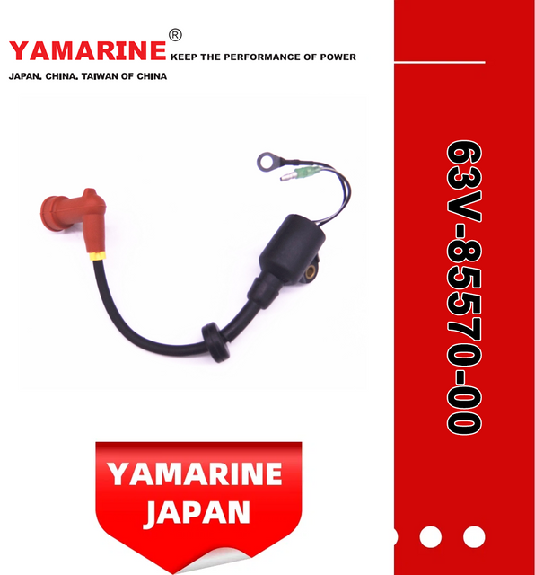 Yamarine Outboard Ignition Coil 63V-85570-00 Fit for YAMAHA 9.9/15HP 15fmh Outboard Engine /Motor