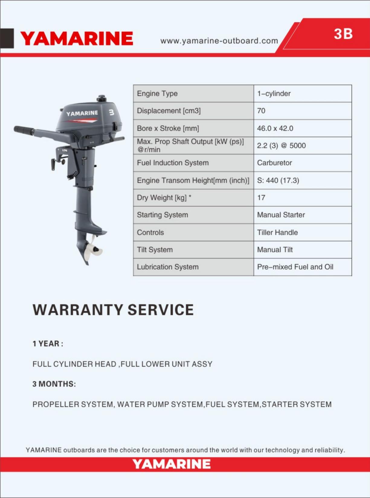JAPAN YAMARINE 3HP outboard motor replace YAMAHA outboard engine 