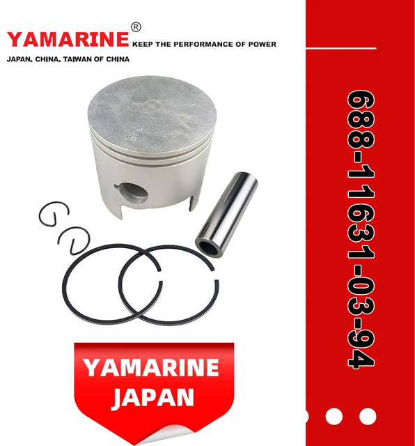 Yamarine Outboard Piston Kit 688-11631-03-94, 688-11631-00 Fit for YAMAHA 75/85HP Outboard Engine