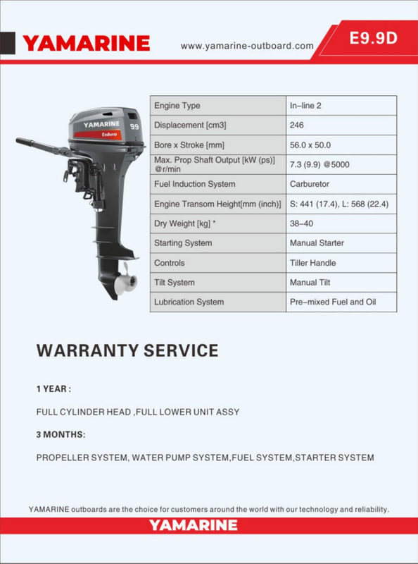 JAPAN YAMARINE E9.9DMH/E15DMH outboard motor replace 2 storke outboard engine 