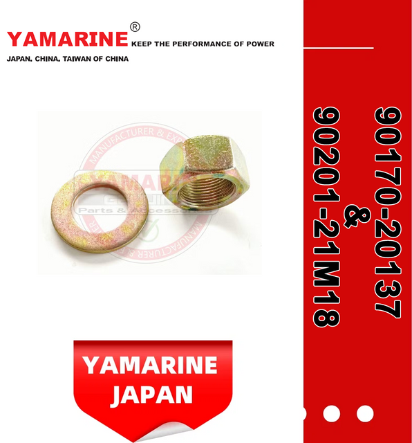 40-85HP YAMAHA Outboard Crankshaft Nut 90170-20137 & 90201-21m18 Washer Plate