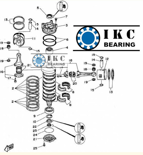 15HP YAMAHA Outboard Engine Big End Bearing 93310620V5
