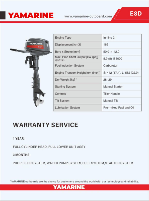 JAPAN YAMARINE 8HP outboard motor replace 2 stroke yamaha outboard engine
