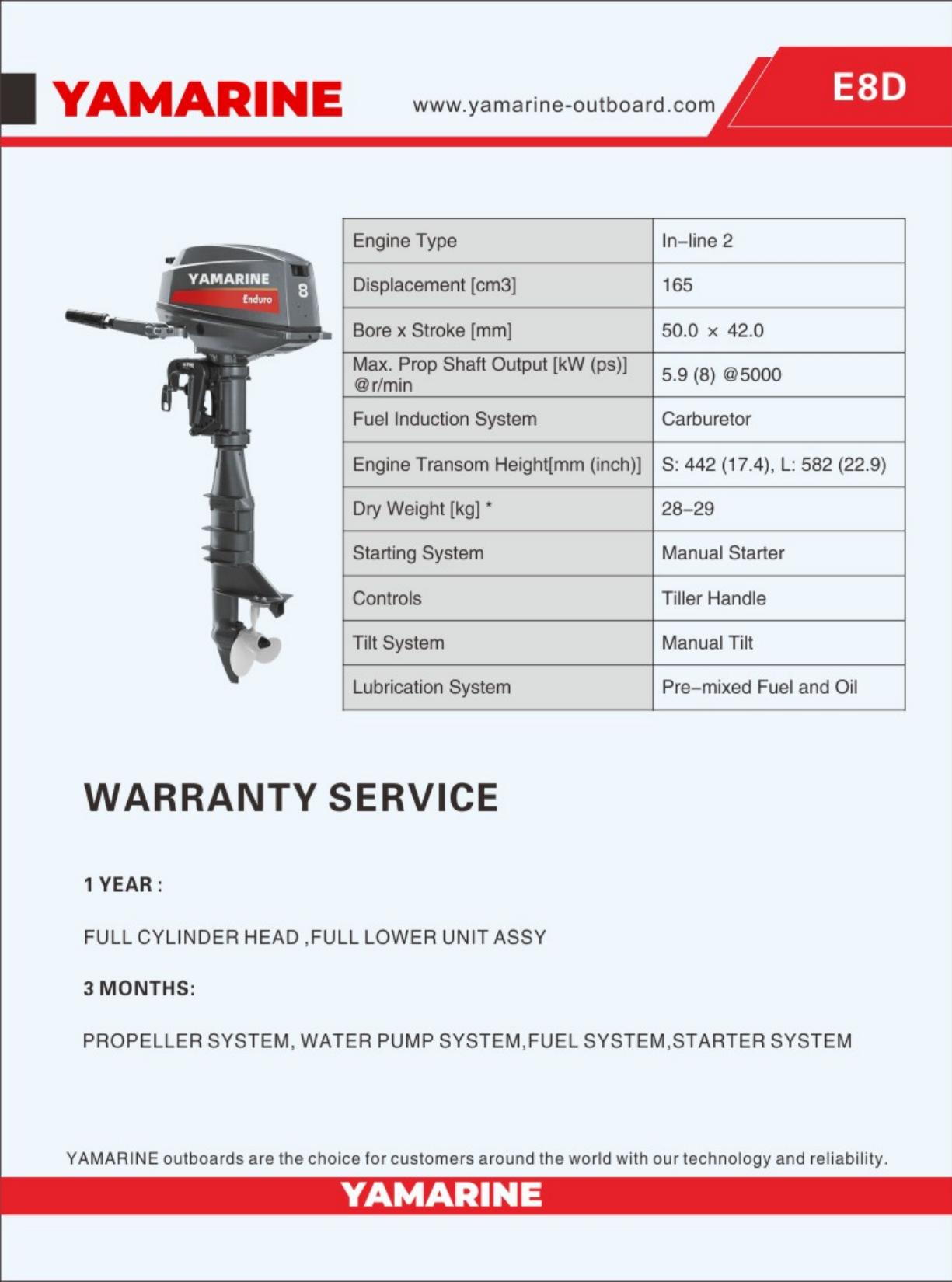 JAPAN YAMARINE 8HP outboard motor replace 2 stroke yamaha outboard engine