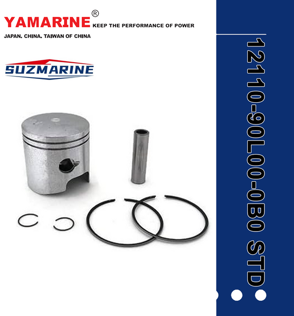 SUZMARINE DT9.9/DT15 outboard motor Piston Assy Ring Set 12110-90L00-0B0 STD fit for SUZUKI 9.9HP 15HP marine engine 