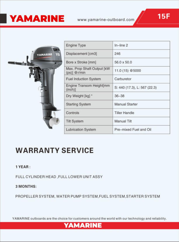 JAPAN YAMARINE 9.9FMH/15FMH outboard motor replace YAMAHA 2 stroke 9.9/15hp outboard engine