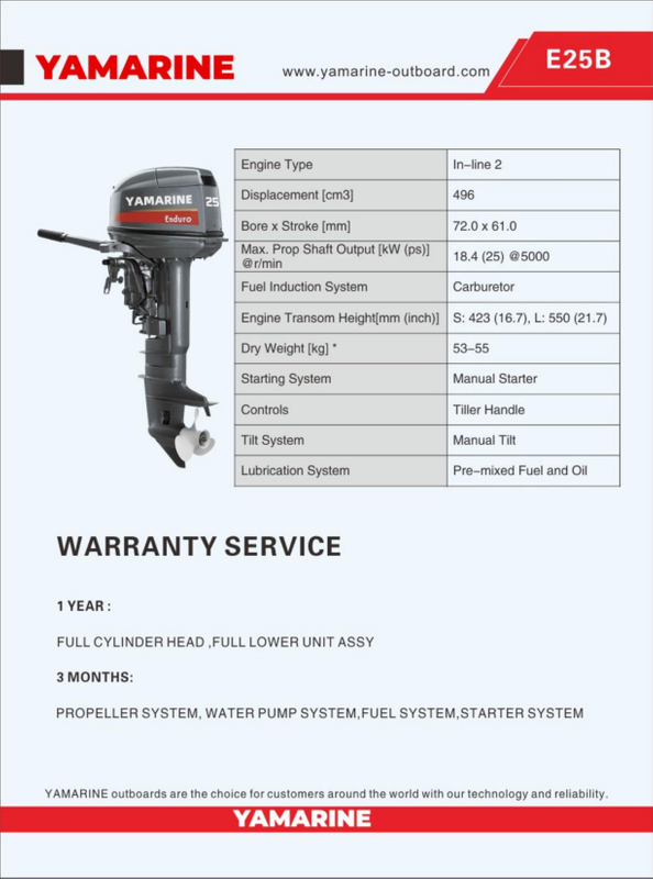 JAPAN YAMARINE 25/30HP outboard motor replace YAMAHA 2 stroke outboard engine 